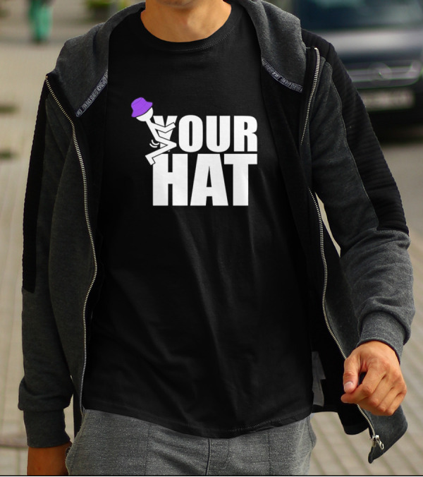 YOUR HAT Purple Bucket Stick Figure Cozy Vibe T-Shirt