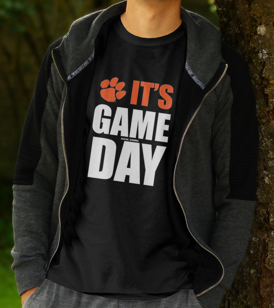 Clemson Tigers It's Game Day Paw Print Alicia Owens T-Shirt