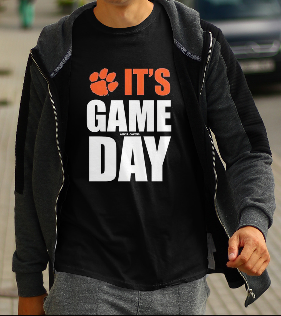 Clemson Tigers It's Game Day Paw Print Alicia Owens T-Shirt