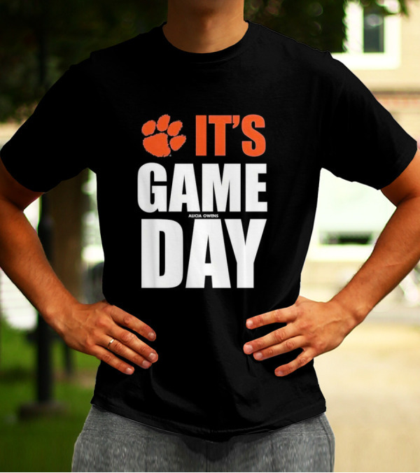Clemson Tigers It's Game Day Paw Print Alicia Owens T-Shirt