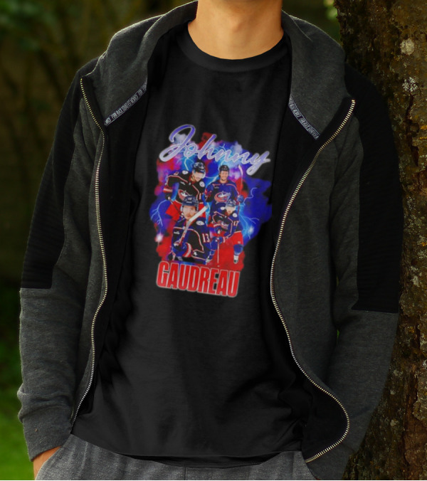 Johnny Gaudreau Columbus Blue Jackets Lightning Action T-Shirt