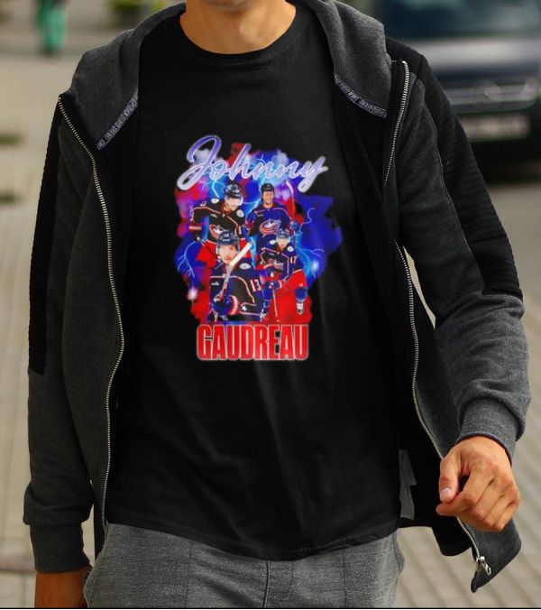 Johnny Gaudreau Columbus Blue Jackets Lightning Action T-Shirt