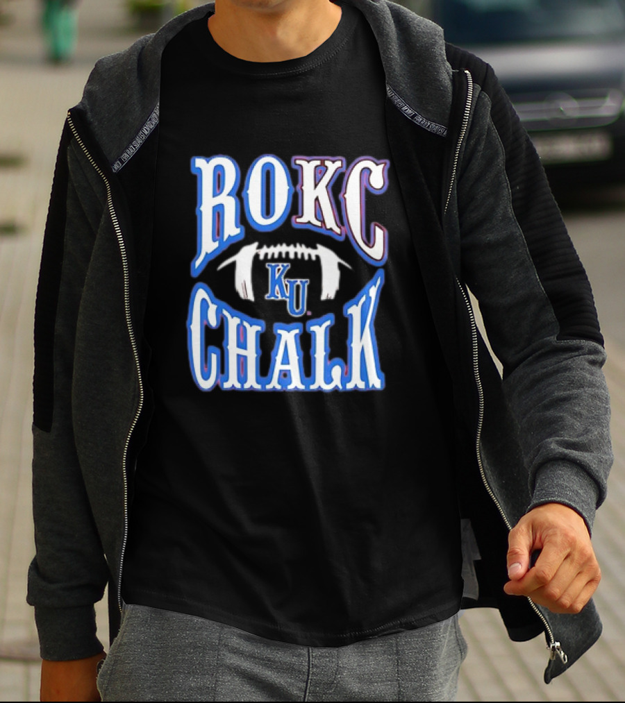 KU Rock Chalk Football Kansas Jayhawks T-Shirt