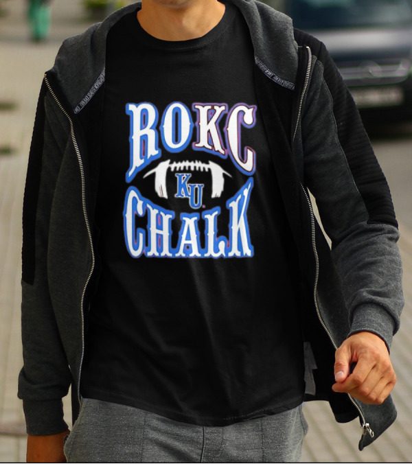 KU Rock Chalk Football Kansas Jayhawks T-Shirt