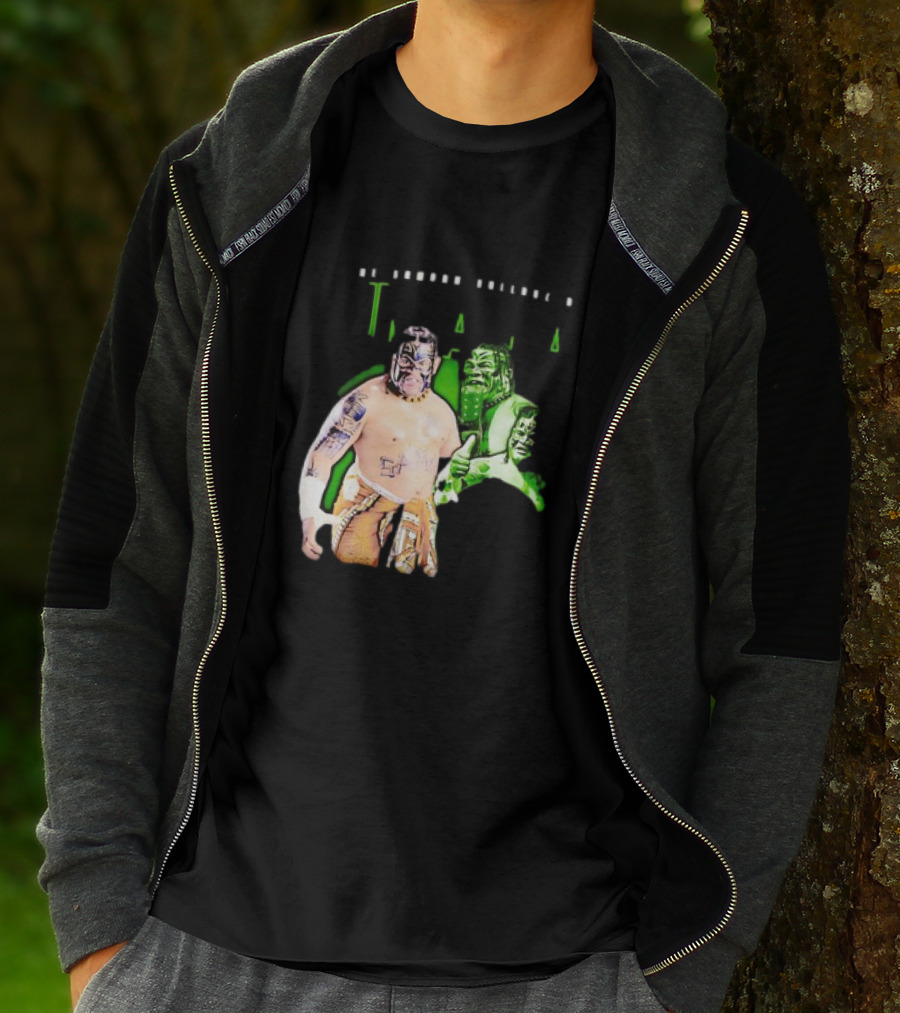 The Samoan Bulldozer Umaga Wrestler Graphic With Green Highlights T-Shirt