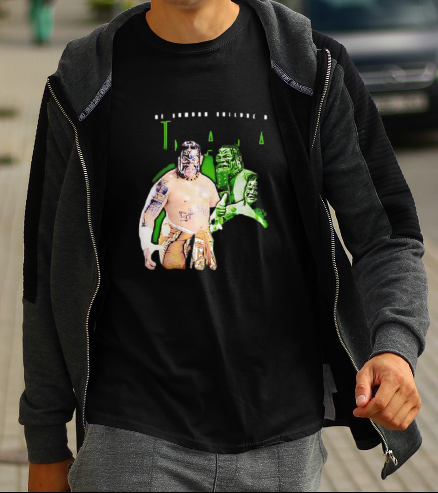 The Samoan Bulldozer Umaga Wrestler Graphic With Green Highlights T-Shirt