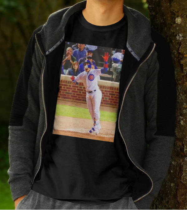 Javy Baez Chicago Cubs Blows A Bubble Hitting Second Home Run Baseball Action T-Shirt
