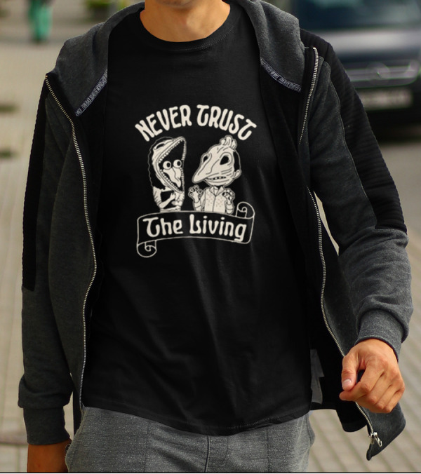 Beetlejuice Never Trust The Living Distorted Faces T-Shirt