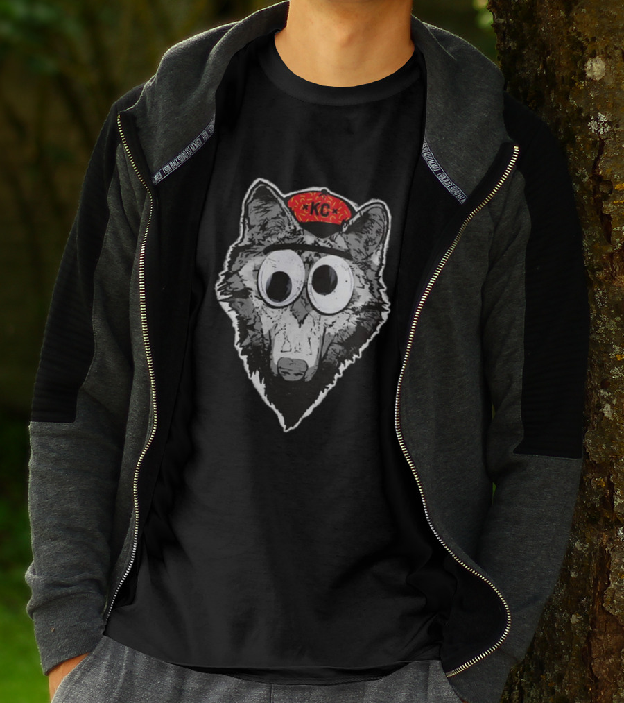 KC Wolf Pack Googly Eyes Icon With Red Cap T-Shirt