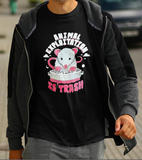 ANIMAL EXPLOITATION IS TRASH Possum T-Shirt