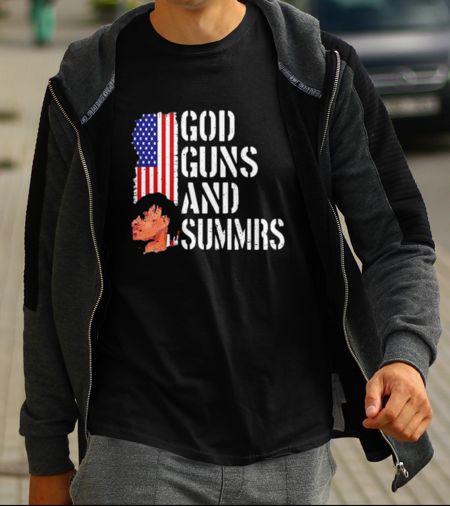 Kankan God Guns And Summrs American Flag Iconic T-Shirt