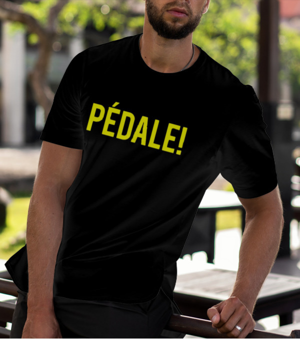 Pédale Bold Yellow Exclamation French Text T-Shirt