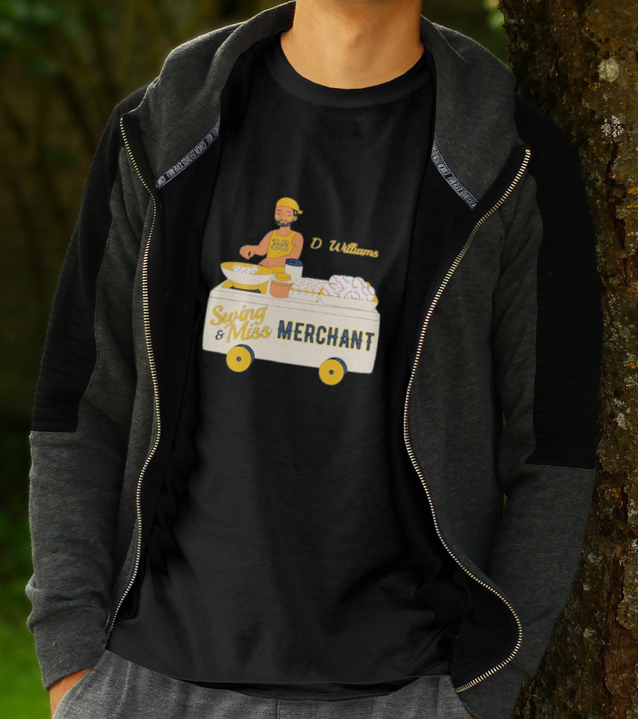 Devin Williams Swing And Miss Merchant Milwaukee Brewers Cartoon Baseball 38 T-Shirt