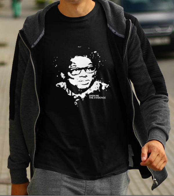 Thomas Sowell Show Me The Evidence Face Stencil T-Shirt