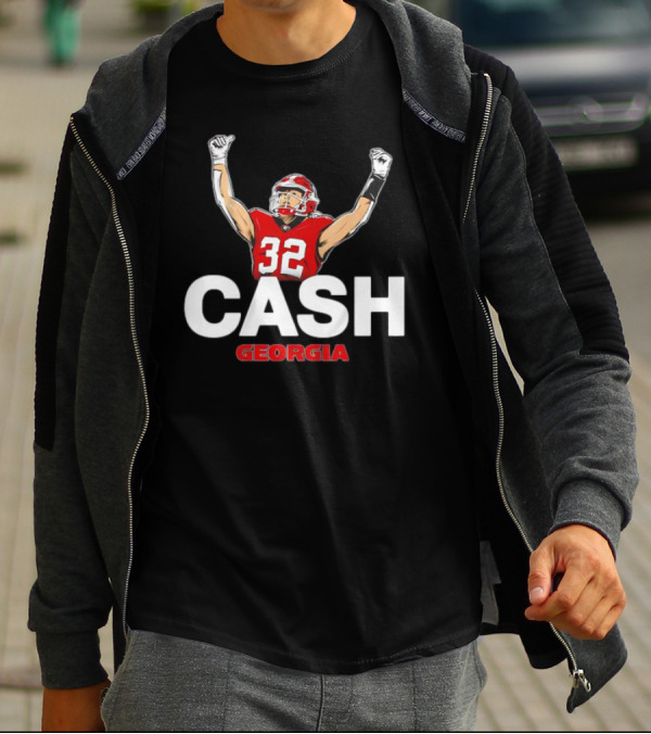 Georgia Bulldogs 32 Cash Georgia Victory Pose T-Shirt