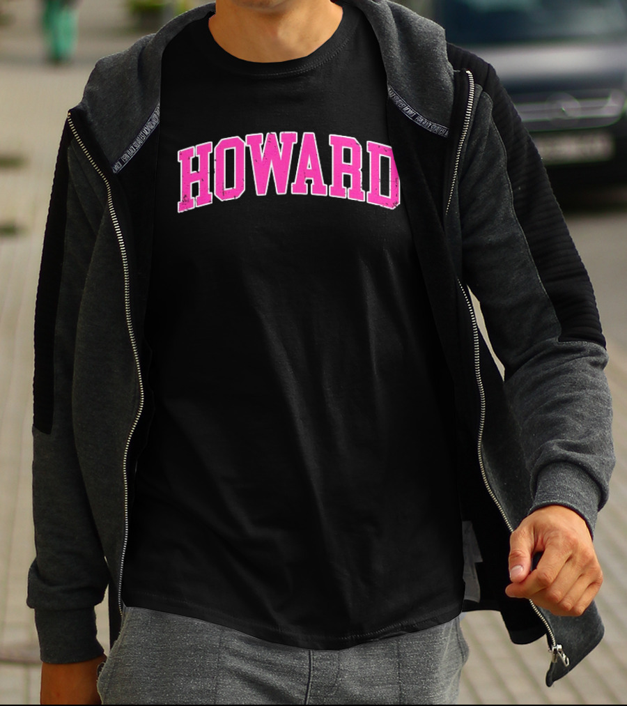 Howard University Pink Arch Text T-Shirt