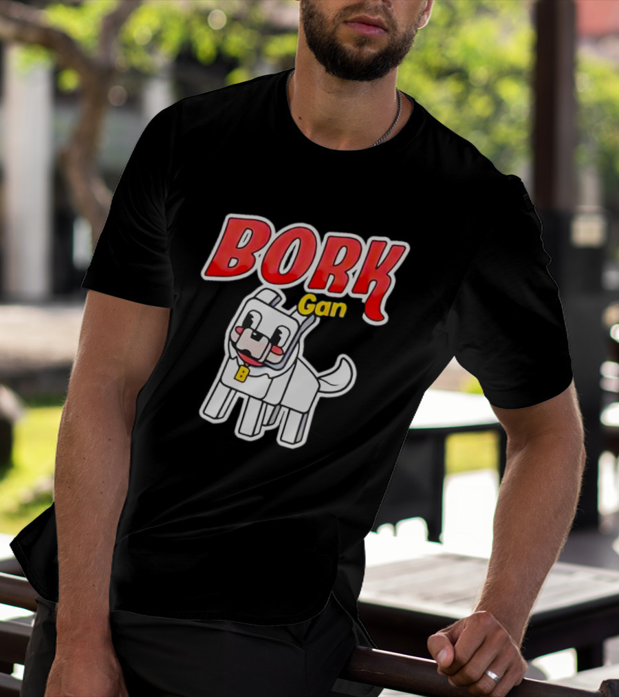 Bork Gang Dog Character With Collar T-Shirt