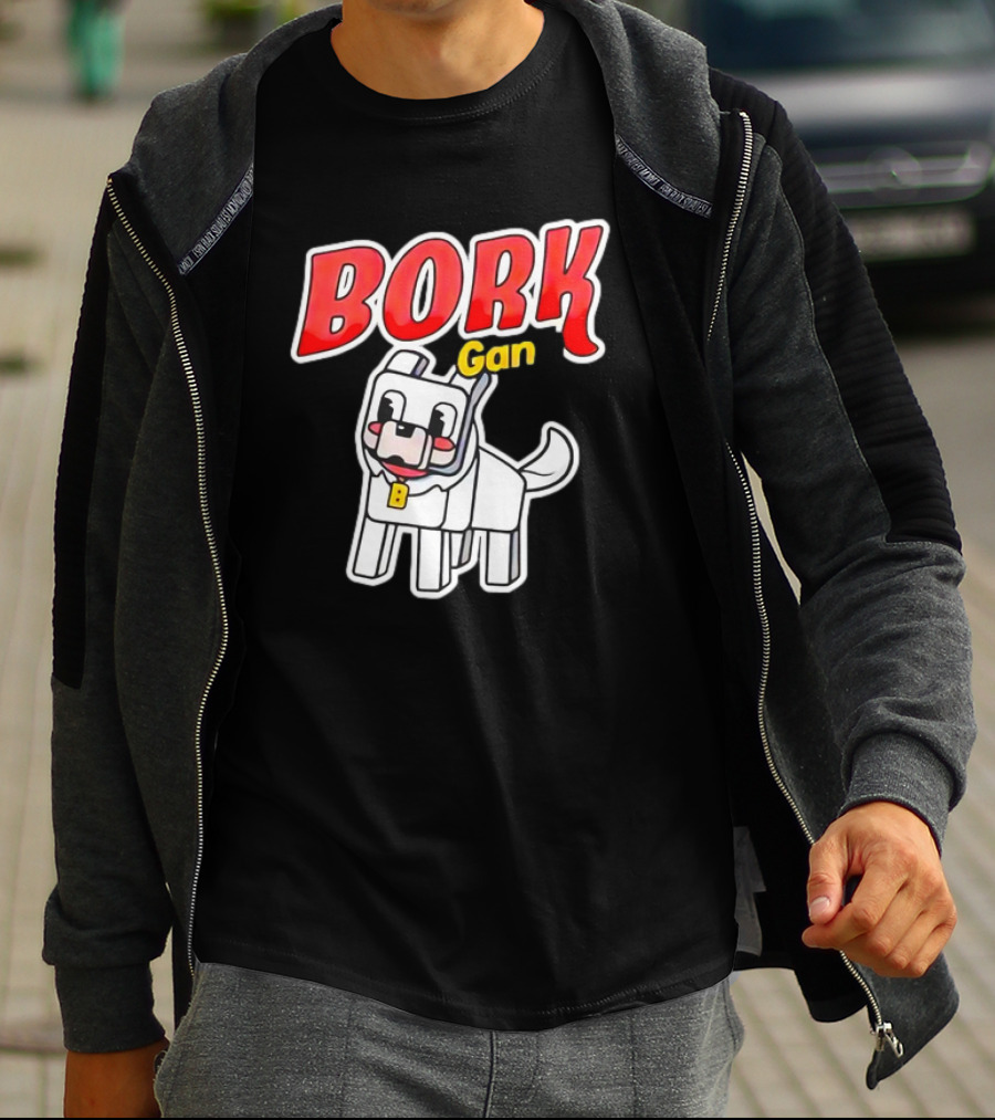 Bork Gang Dog Character With Collar T-Shirt