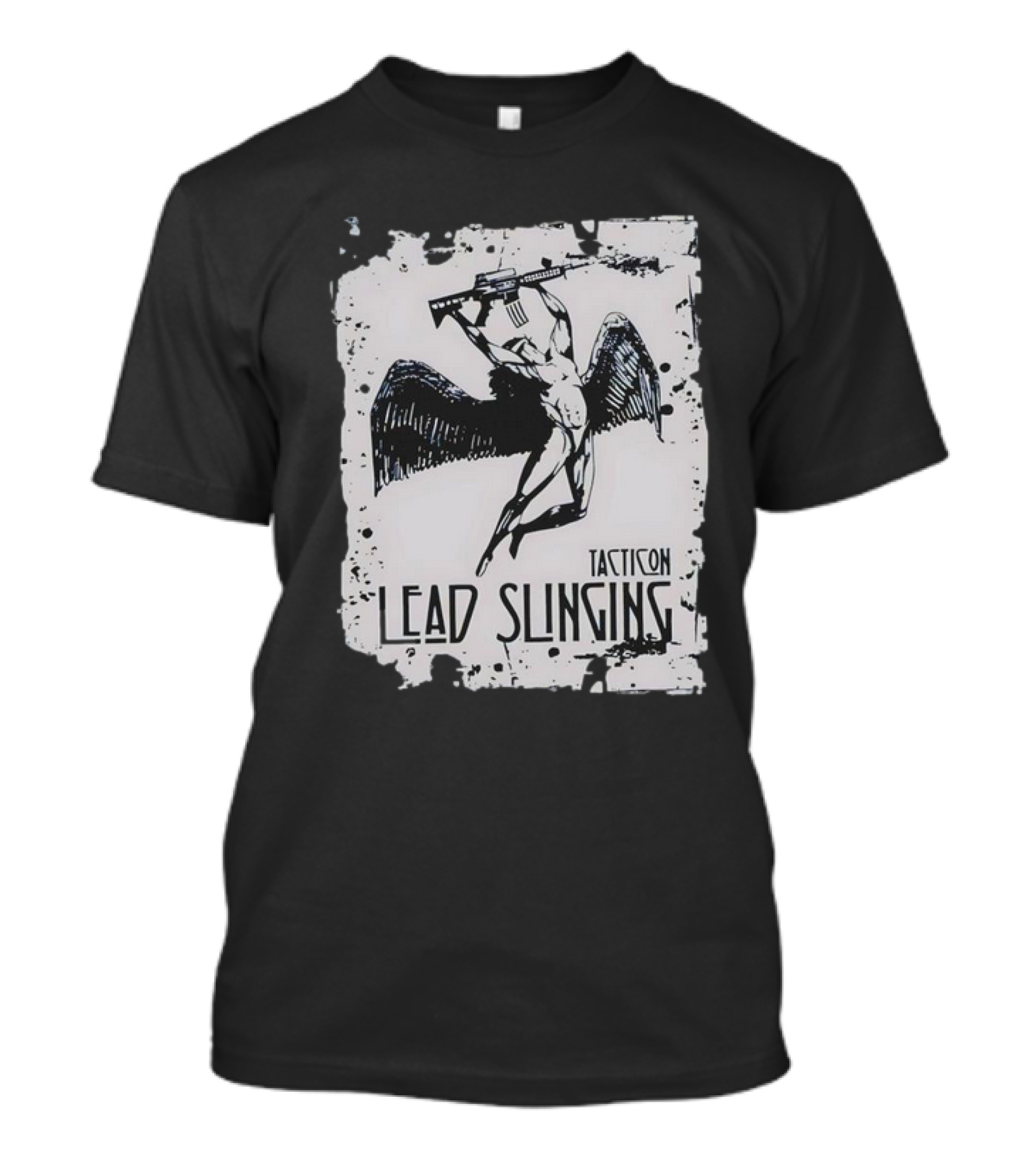 Tacticon Lead Slinging Angel With Rifle T-Shirt