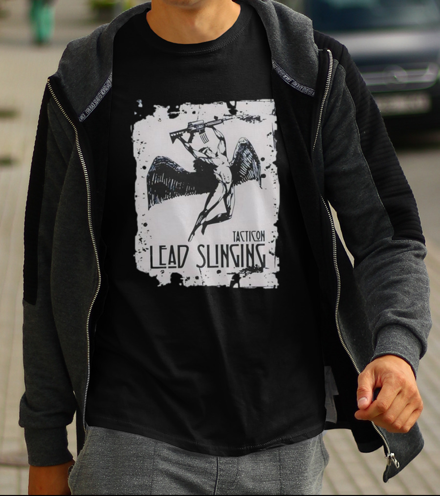 Tacticon Lead Slinging Angel With Rifle T-Shirt