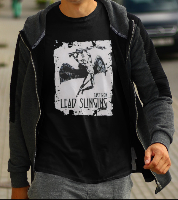 Tacticon Lead Slinging Angel With Rifle T-Shirt