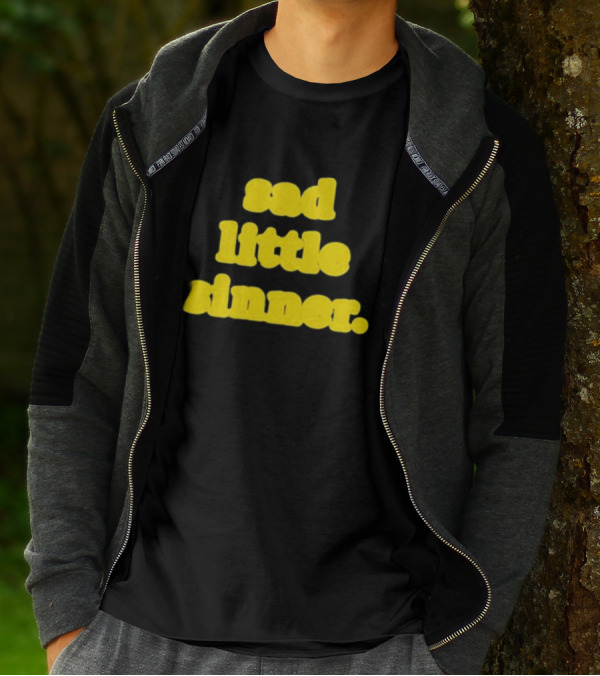 Sad Little Sinner Text Yellow Bold Font T-Shirt