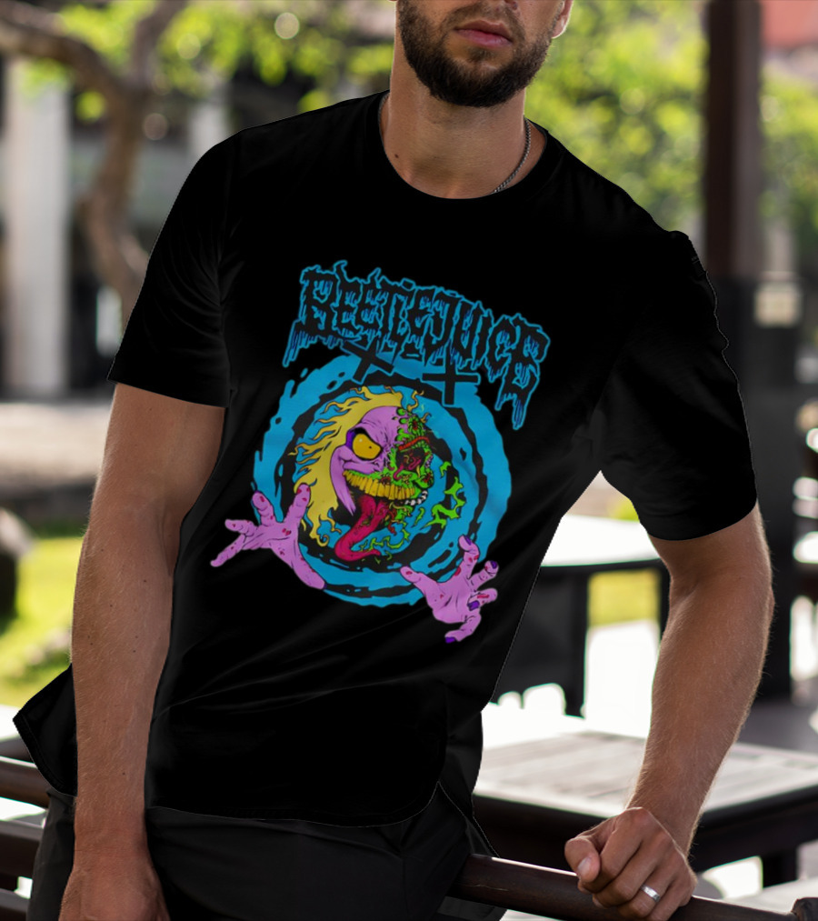 Beetlejuice Bio Exorcist Horror Splatter Vibrant Grotesque Face T-Shirt