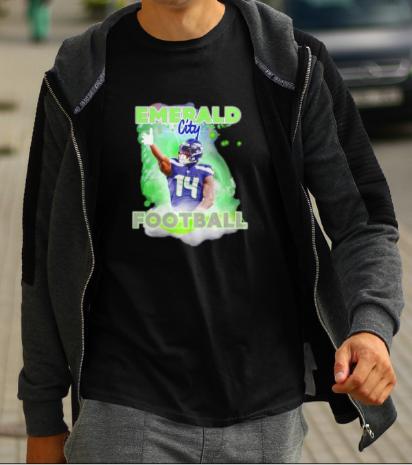 Emerald City Football DK Metcalf Seattle Seahawks 14 T-Shirt
