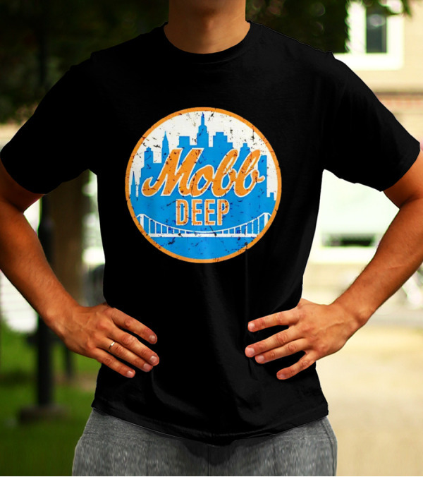 Mobb Deep Queens New York Knicks Vintage Skyline Bridge T-Shirt