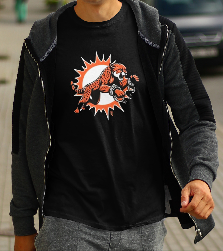 Ty Hill Athlete Cheetah Breaks Free Miami Dolphins Fusion T-Shirt