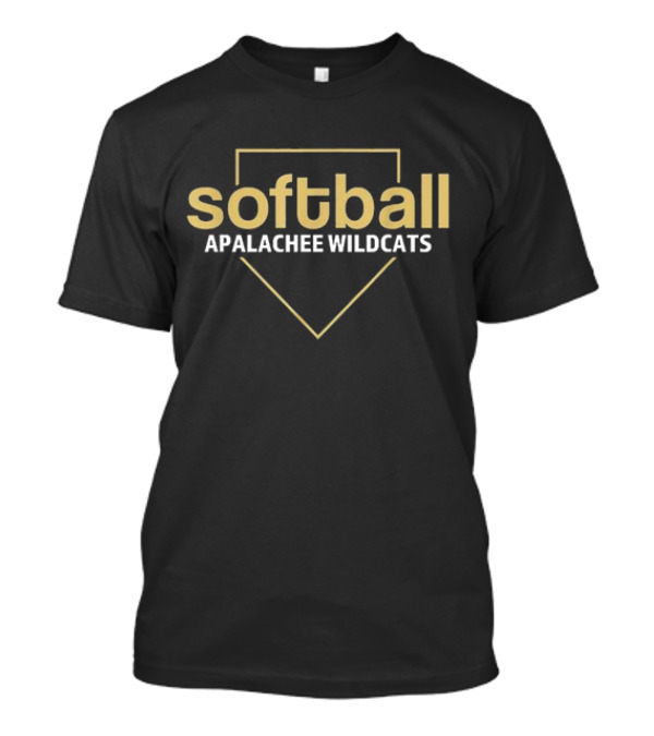 Softball Apalachee Wildcats Home Plate Emblem T-Shirt