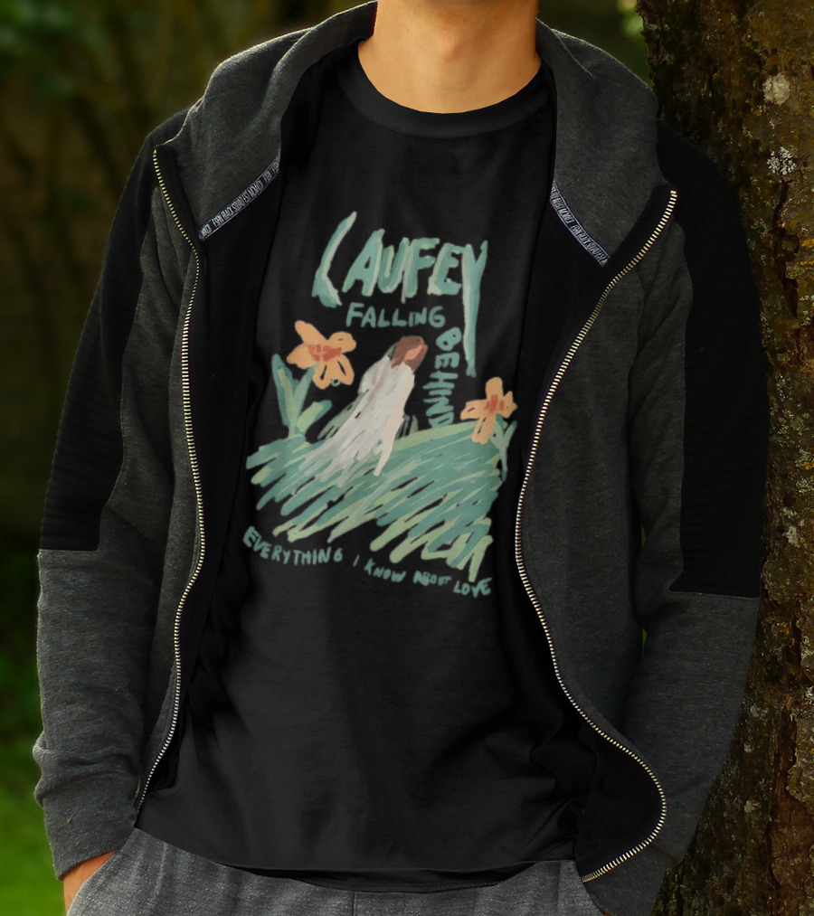 Laufey Falling Behind Everything I Know About Love With Daisies And Figure In Field T-Shirt