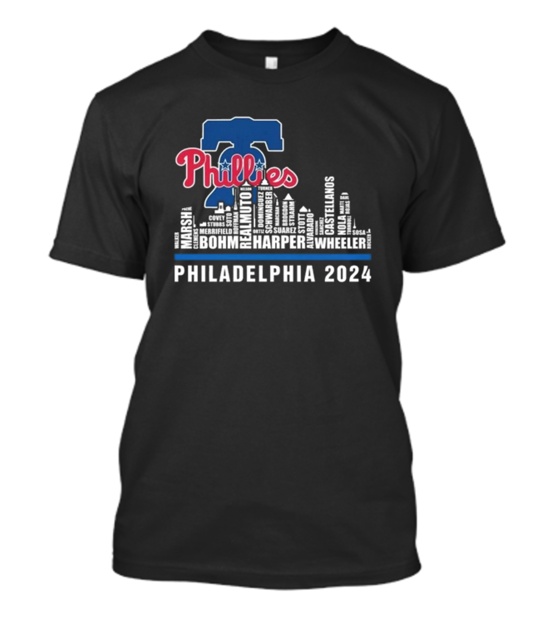 Philadelphia Phillies Player Lineup Skyline T-Shirt