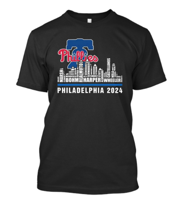 Philadelphia Phillies Player Lineup Skyline T-Shirt