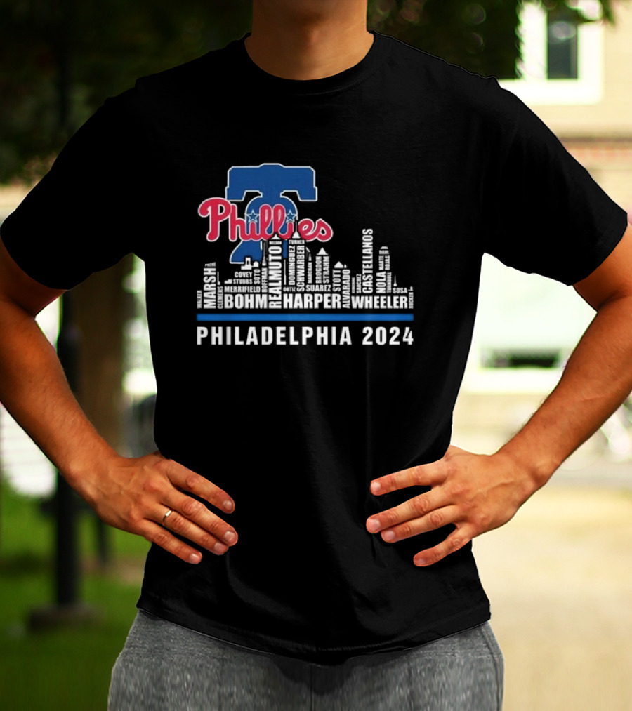 Philadelphia Phillies Player Lineup Skyline T-Shirt