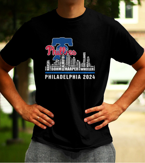 Philadelphia Phillies Player Lineup Skyline T-Shirt