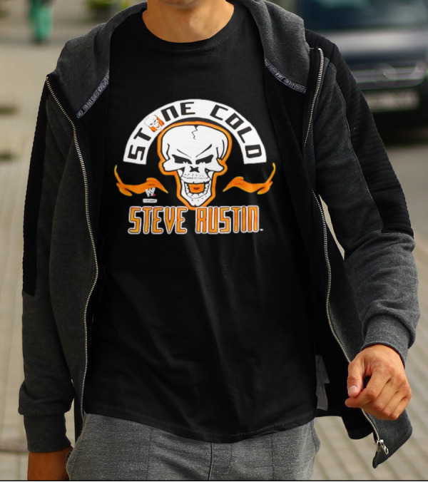 Stone Cold Steve Austin WWE Skull Flame Vintage T-Shirt