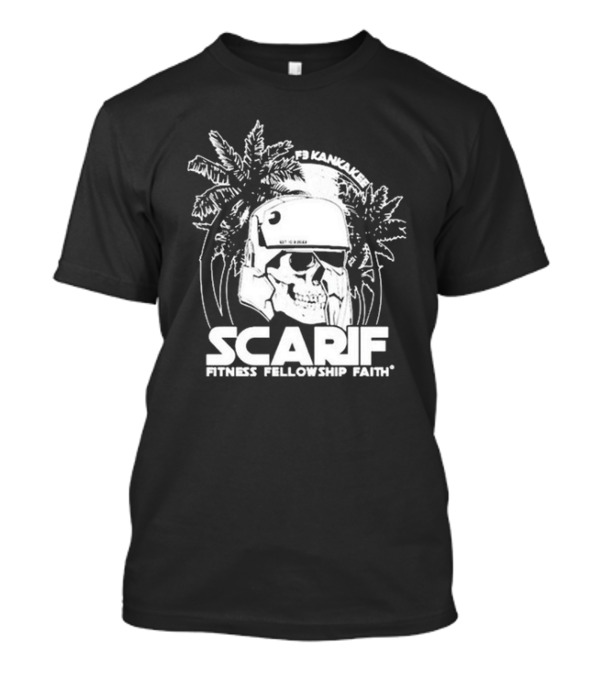 F3 Kankakee Scarif Fitness Fellowship Faith Stormtrooper Palm Trees T-Shirt