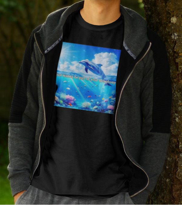 I Just Wanna Be Part Of Your Symphony Dolphin Ocean Scene T-Shirt