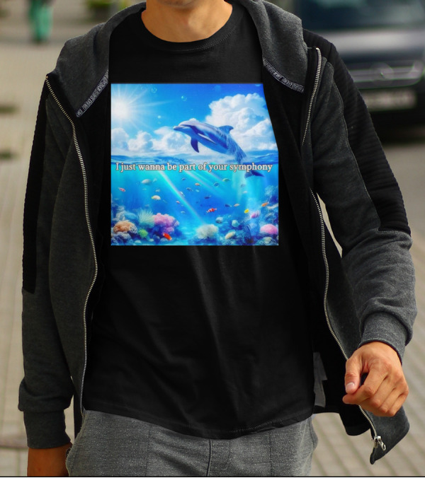 I Just Wanna Be Part Of Your Symphony Dolphin Ocean Scene T-Shirt