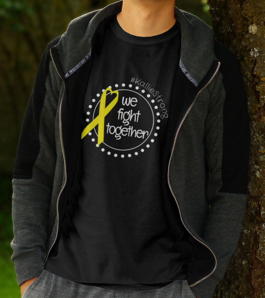 KallieStrong We Fight Together Yellow Ribbon Circle T-Shirt