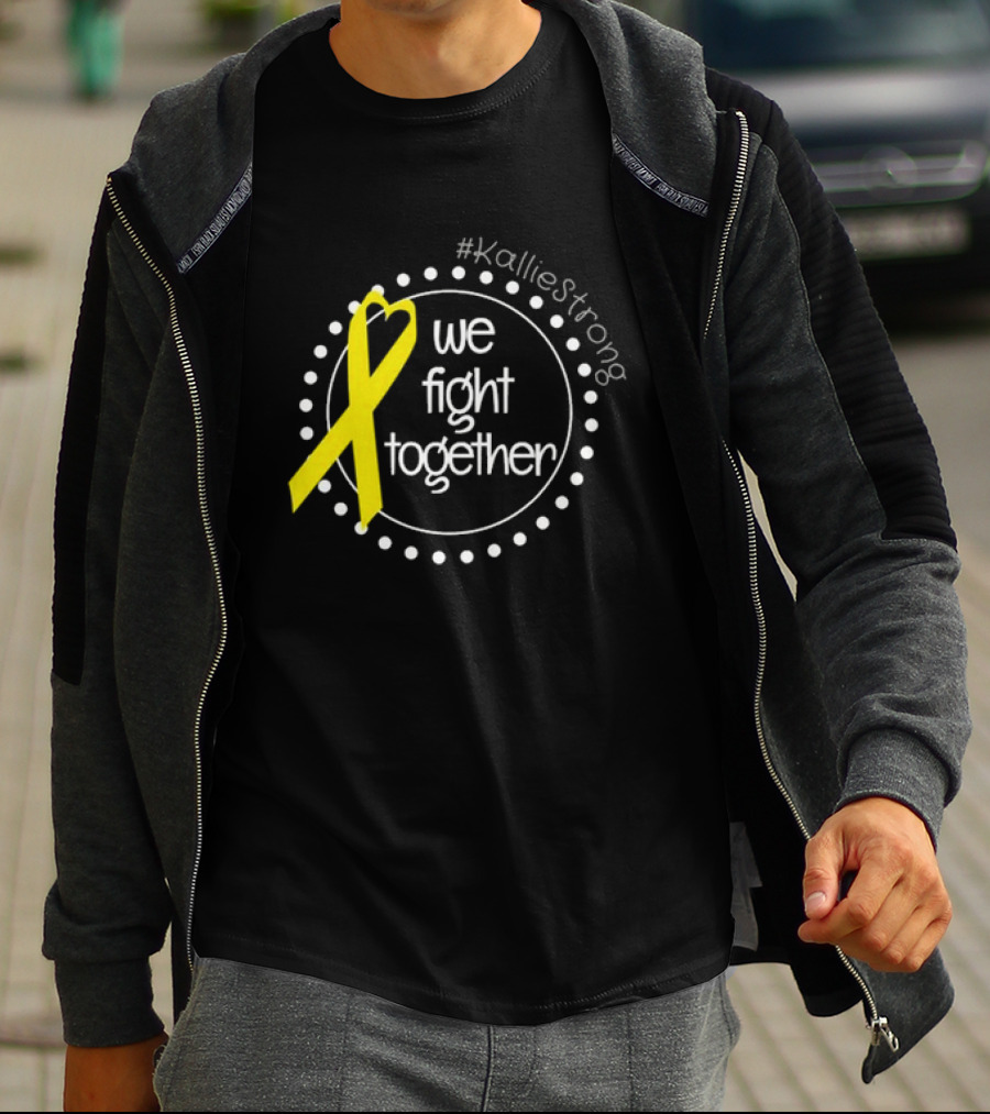 KallieStrong We Fight Together Yellow Ribbon Circle T-Shirt
