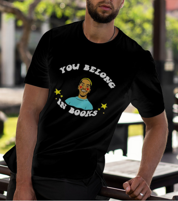 You Belong In Books Mychal Threets Stars And Smiling Face T-Shirt