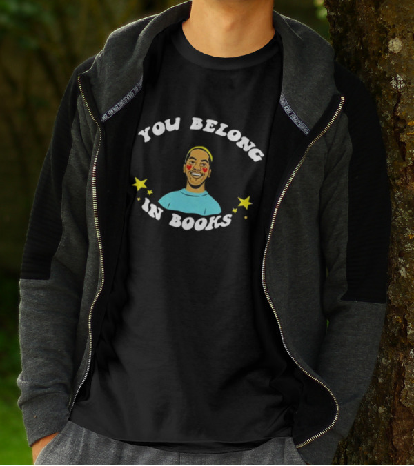You Belong In Books Mychal Threets Stars And Smiling Face T-Shirt