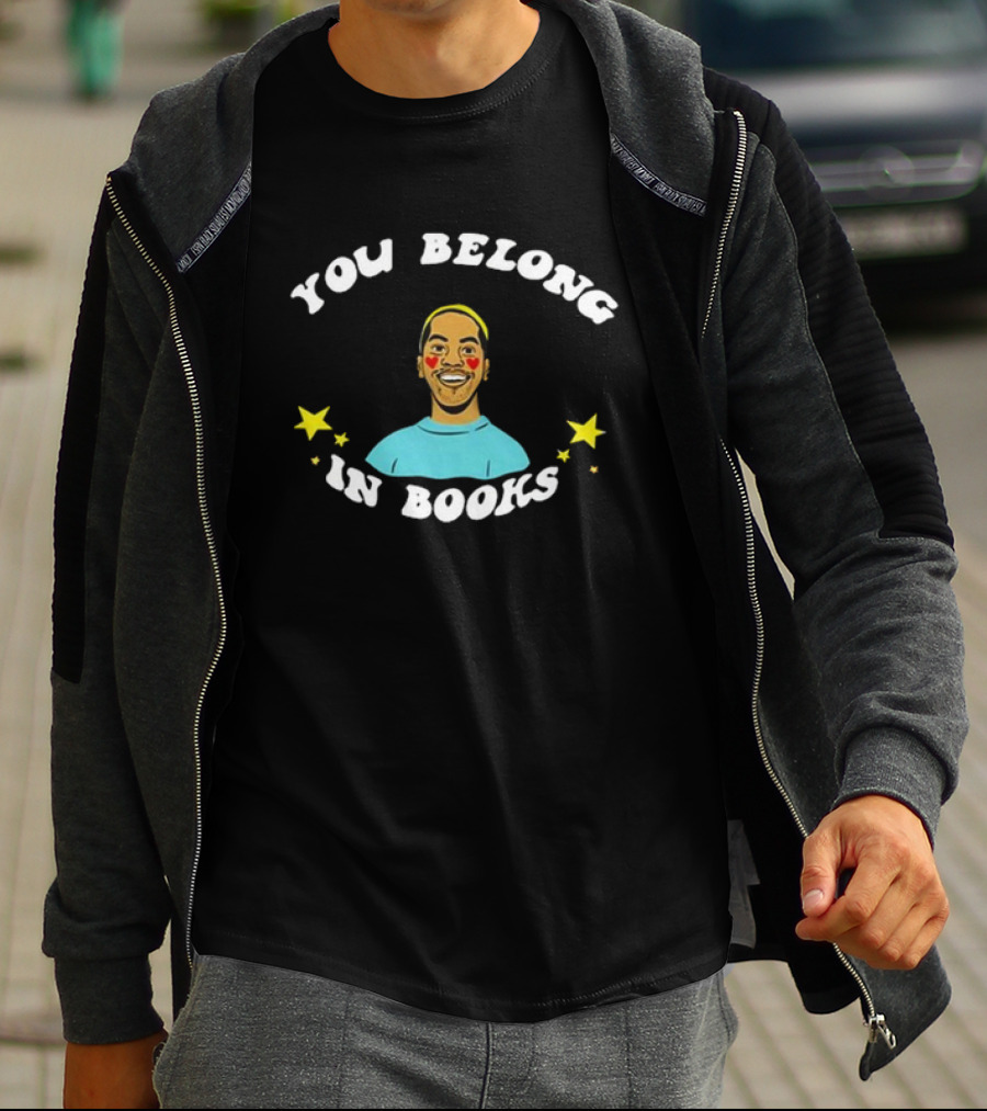 You Belong In Books Mychal Threets Stars And Smiling Face T-Shirt