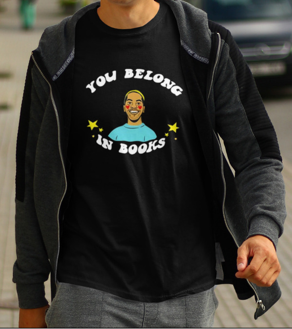 You Belong In Books Mychal Threets Stars And Smiling Face T-Shirt