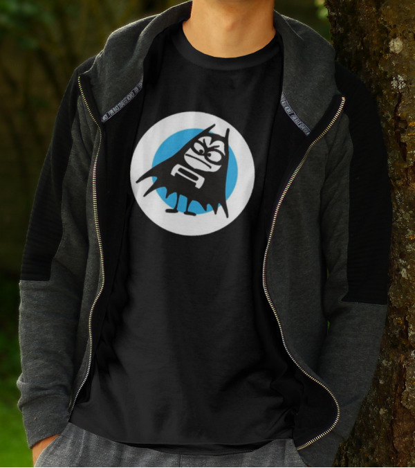 The Aquabats Lil Bat Classic Icon With Cartoon Bat And Mask In Circle T-Shirt