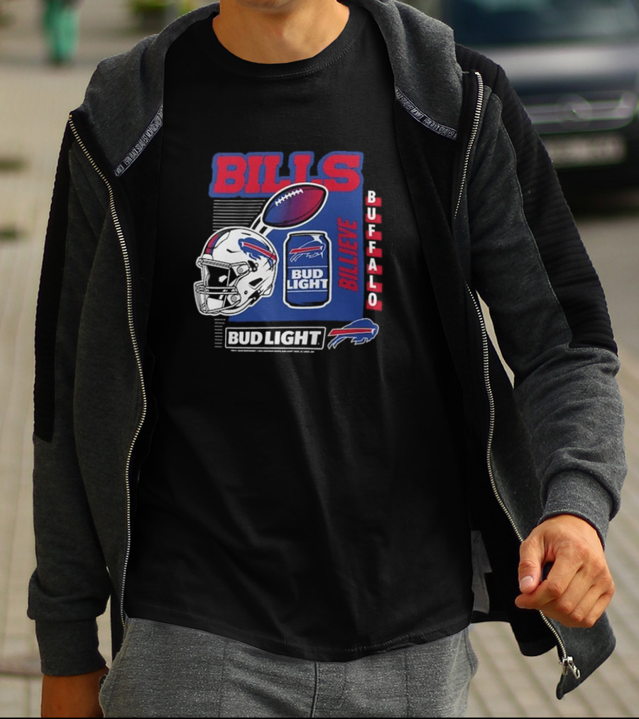 Buffalo Bills Billeve Bud Light Football Helmet Can T-Shirt