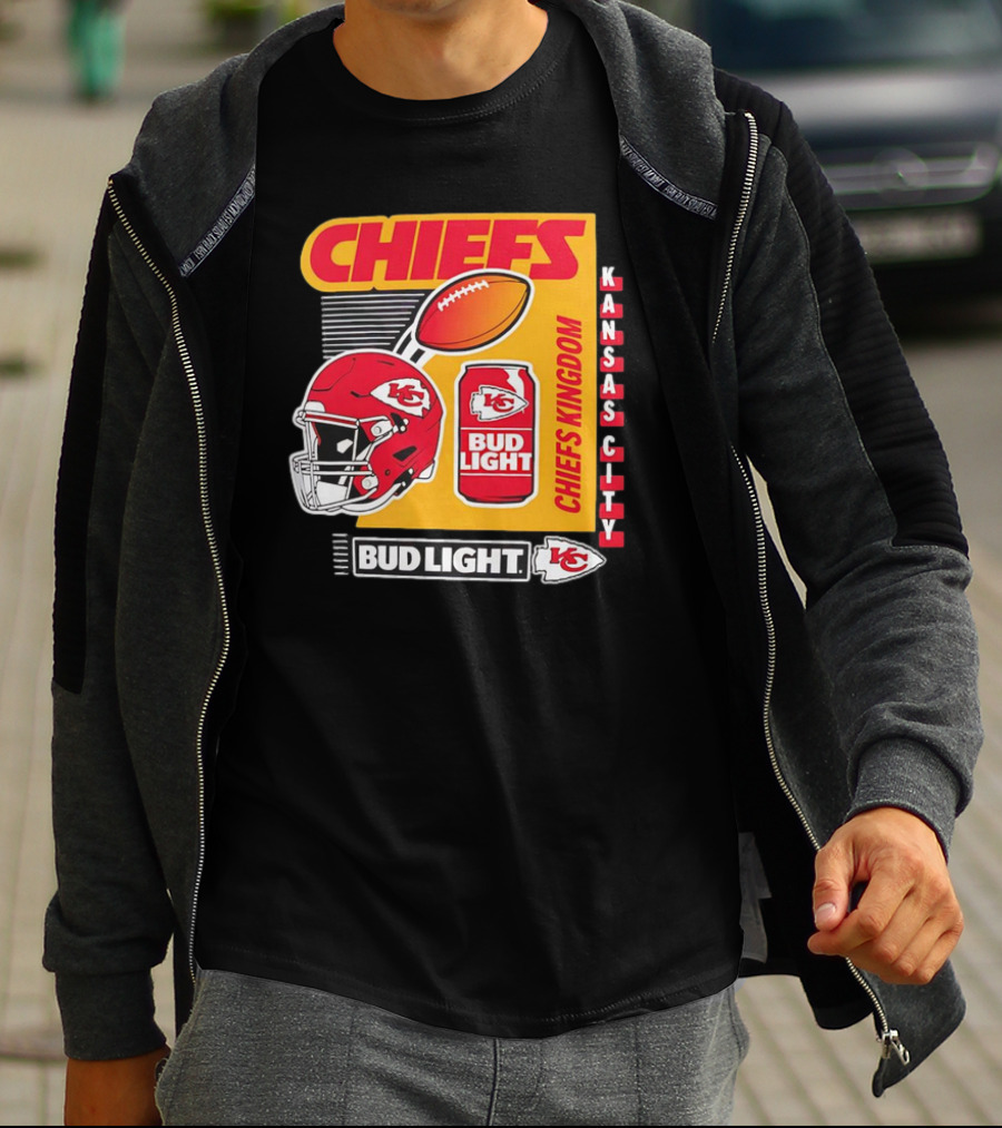 Kansas City Chiefs Bud Light Chiefs Kingdom Helmet Football Can T-Shirt