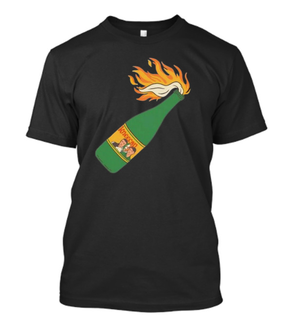 Kneecap Flaming Buckfast Molotov Bottle Green T-Shirt